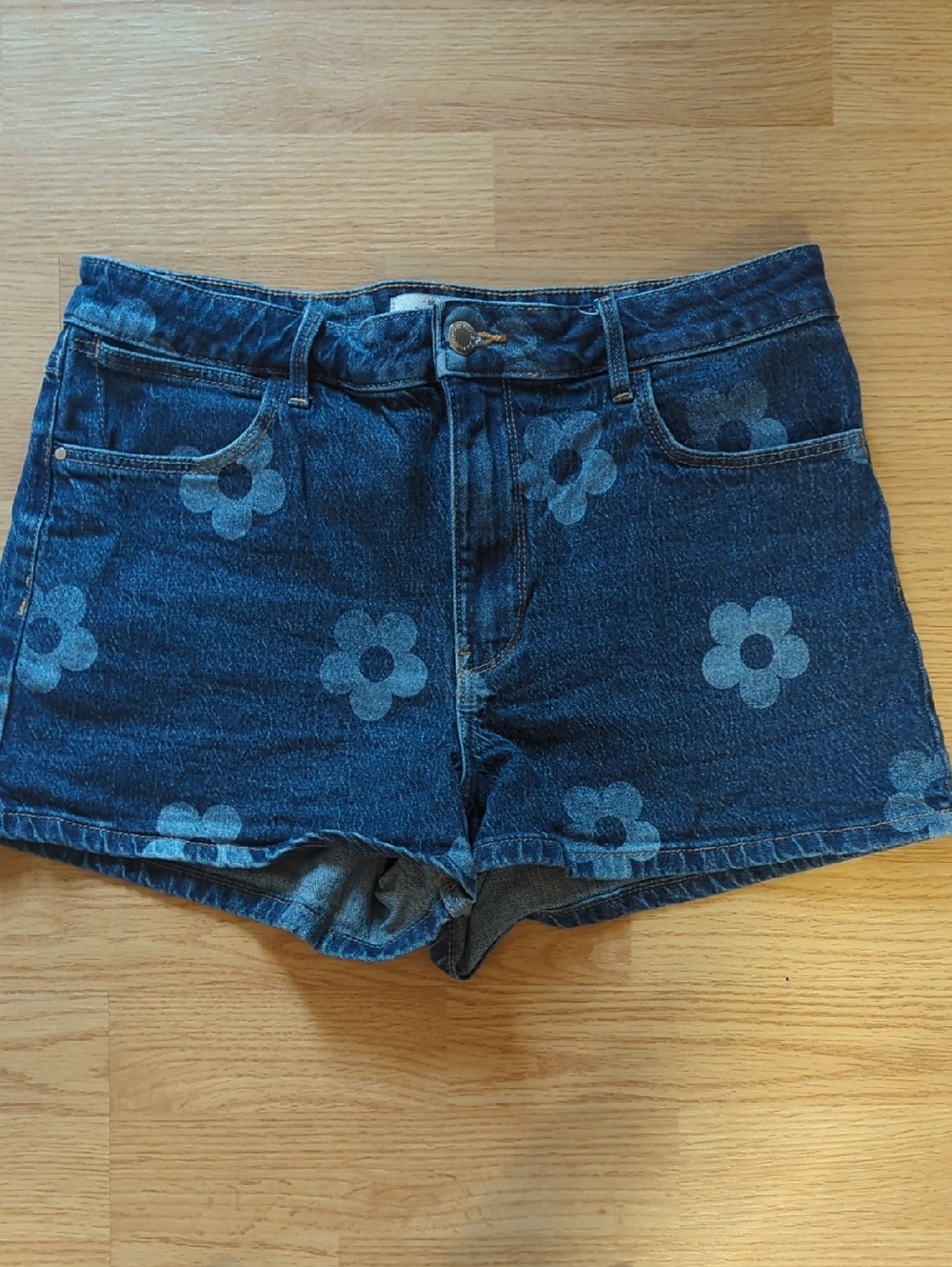 Wrangler Blue Denim Floral Print Shorts